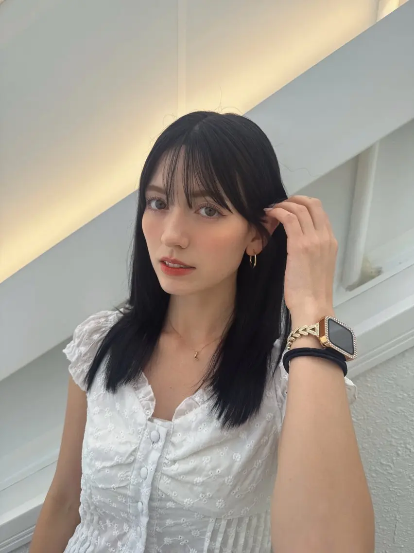 ミディアム カラー 黒髪 ブリーチ 透明感カラー ブリーチなしカラー 卒業式のヘアスタイル カット ヘアカラー トリートメント 💎透明感カラー特化 💎TAISEIのヘアスタイル