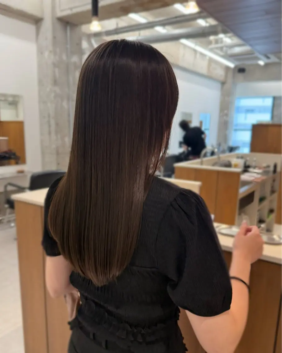 セミロング パーマ 縮毛矯正 カット ヘアカラー 縮毛矯正 トリートメント 縮毛矯正+モテカラー 🎀✨MIHOのヘアスタイル