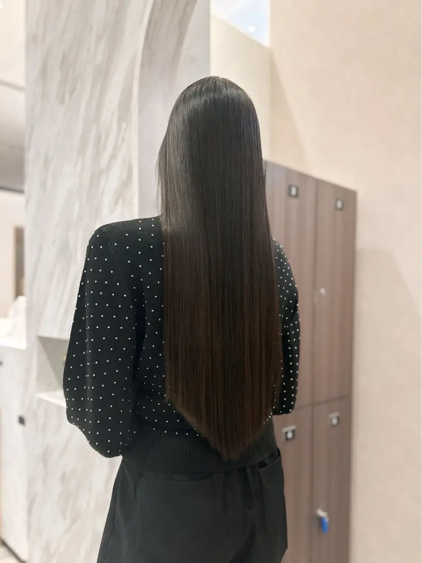 ロング 縮毛矯正 縮毛矯正特化 k-two土田陸登のヘアスタイル