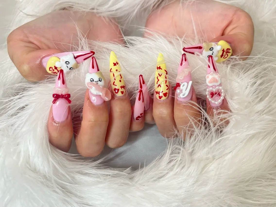ネイル ハンドネイル honoka池袋🎀 ガーリーネイル🤍のネイルデザイン