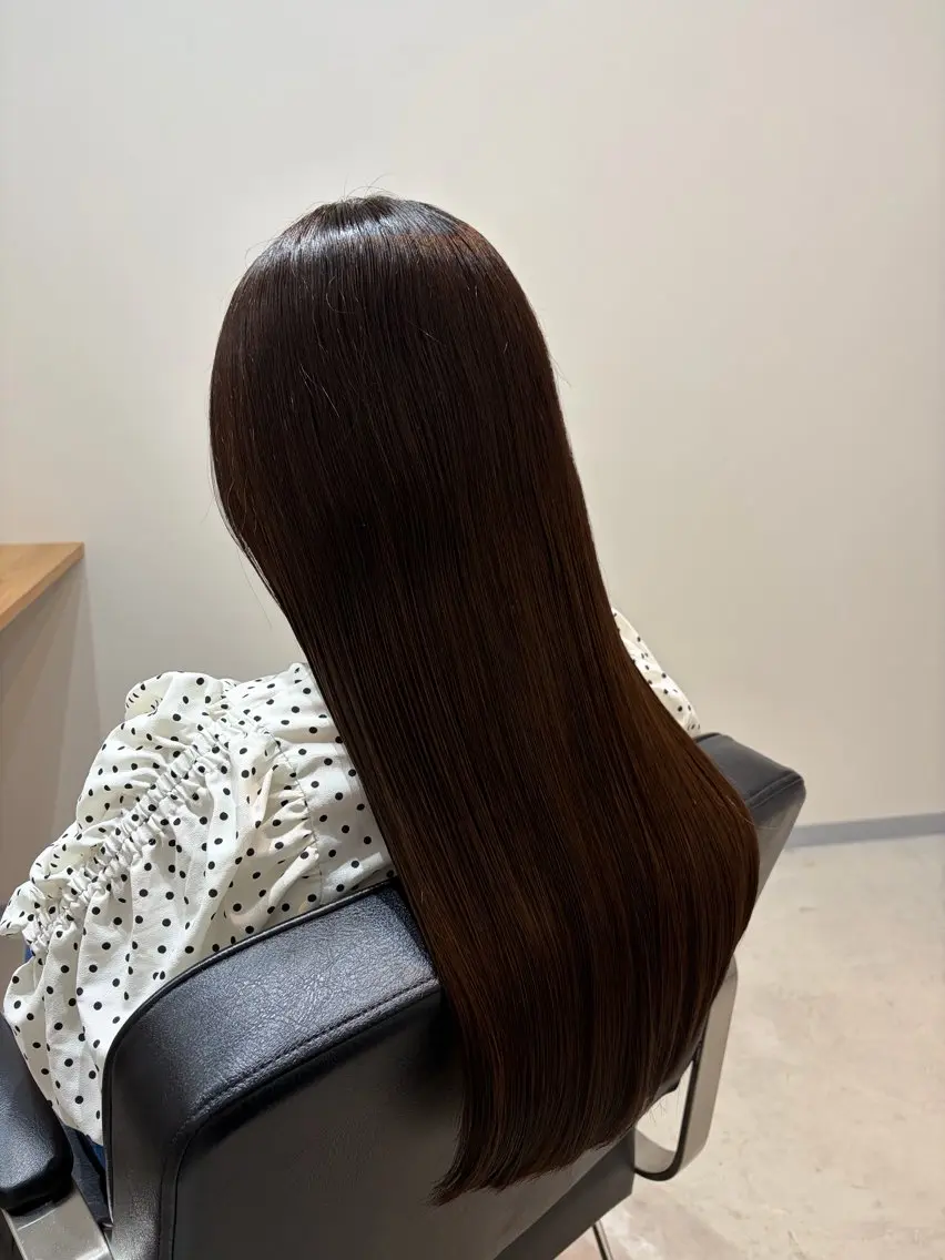 ロング omaフクダ 縮毛矯正/艶髪カラーのヘアスタイル