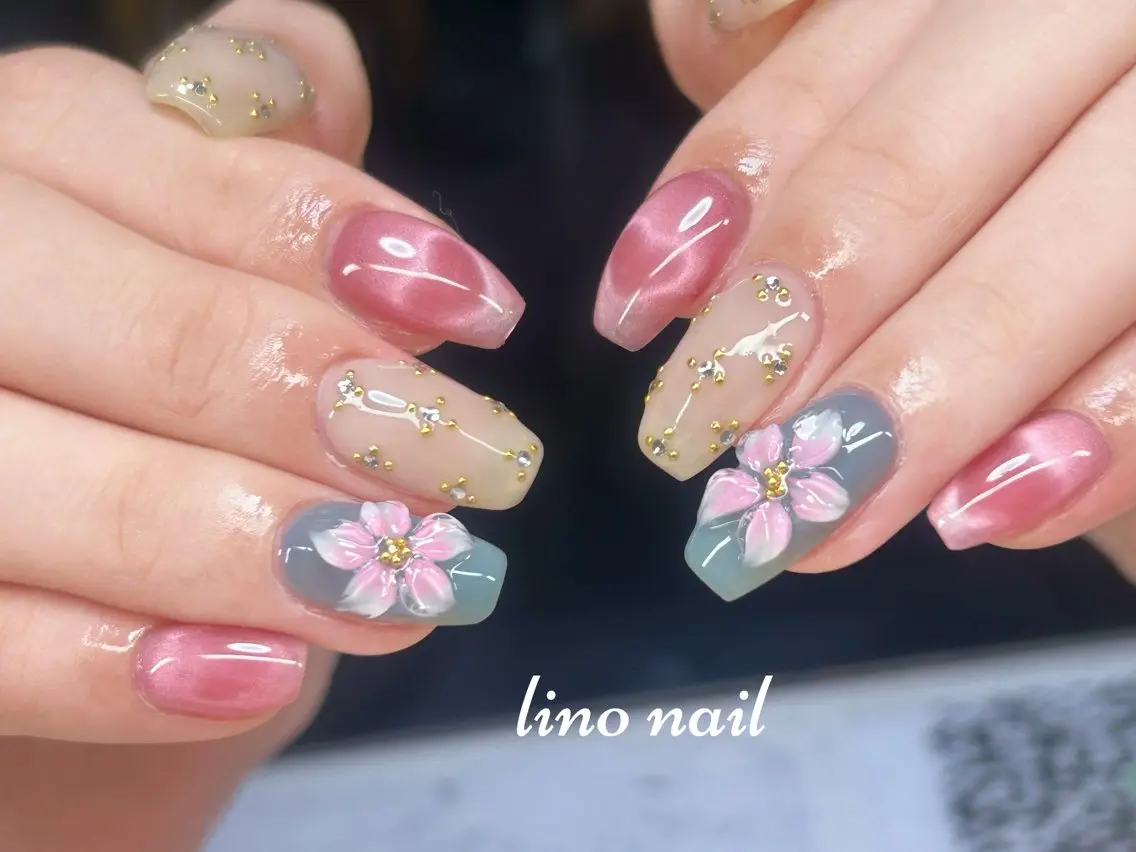 ネイル 長さ出し フットネイル 持ち込み ワンカラーネイル ワンホンネイル ハンドネイル Lino Nailのネイルデザイン