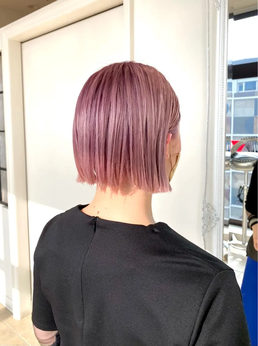 ショート カラー ヘアカラー ✨艶髪／透明感カラー ミユ💜のヘアスタイル