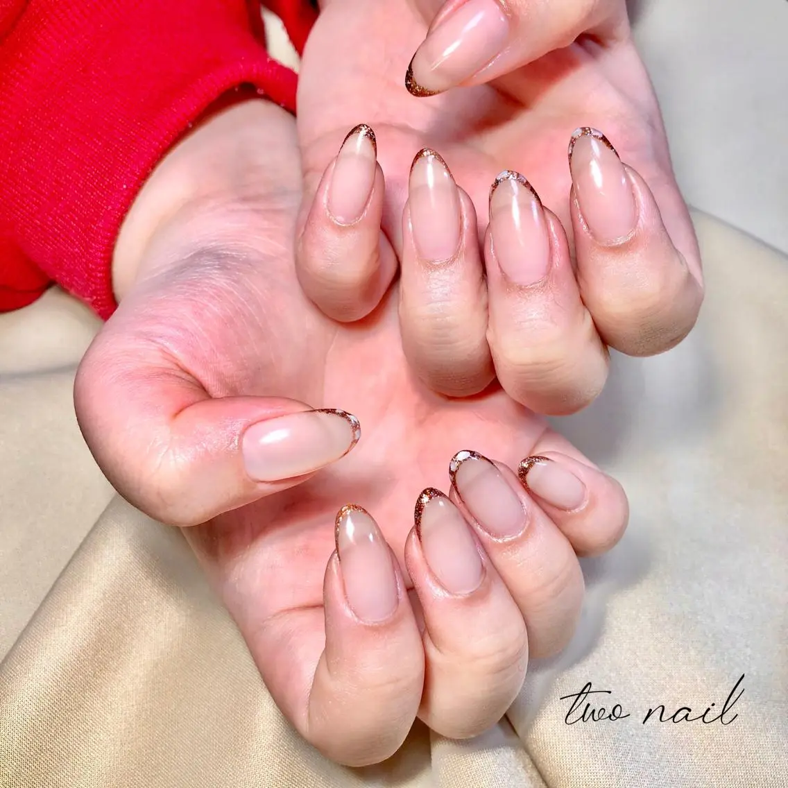 ネイル アートネイル フットネイル ハート ニュアンスネイル ホワイト two nailのネイルデザイン