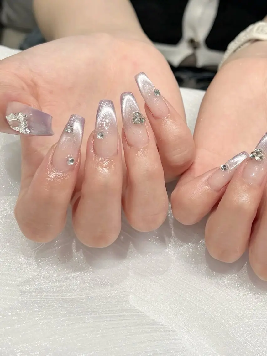 ネイル ボルドー ブラウン フレンチネイル マグネットネイル ニュアンスネイル ハンドネイル ANA.CHUO 本川越店舗のネイルデザイン