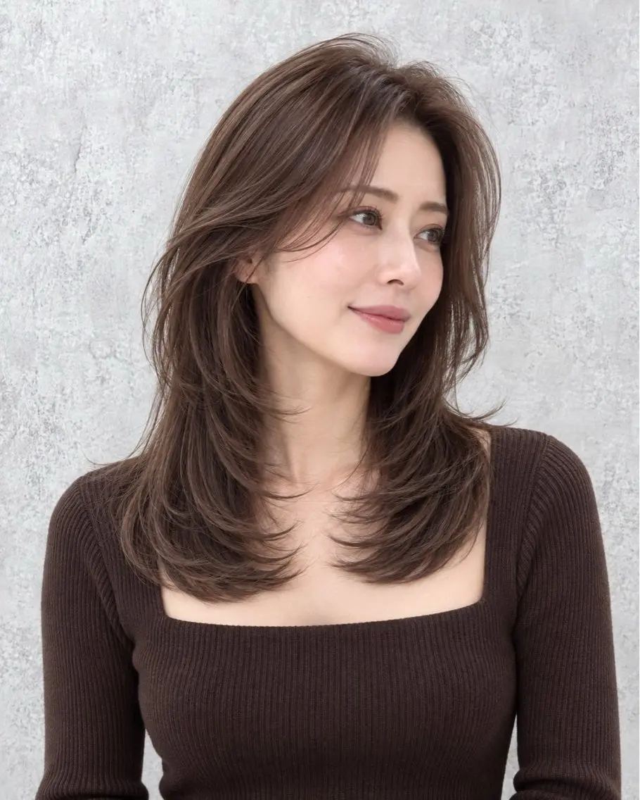 セミロング 臼井 美羽のヘアスタイル