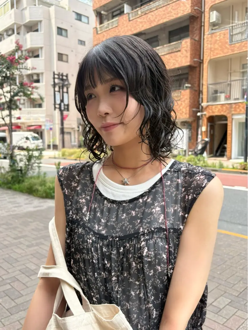 ミディアム パーマ ミディアムパーマ カット パーマ 艶カラー/レイヤー /atsumi🪷のヘアスタイル