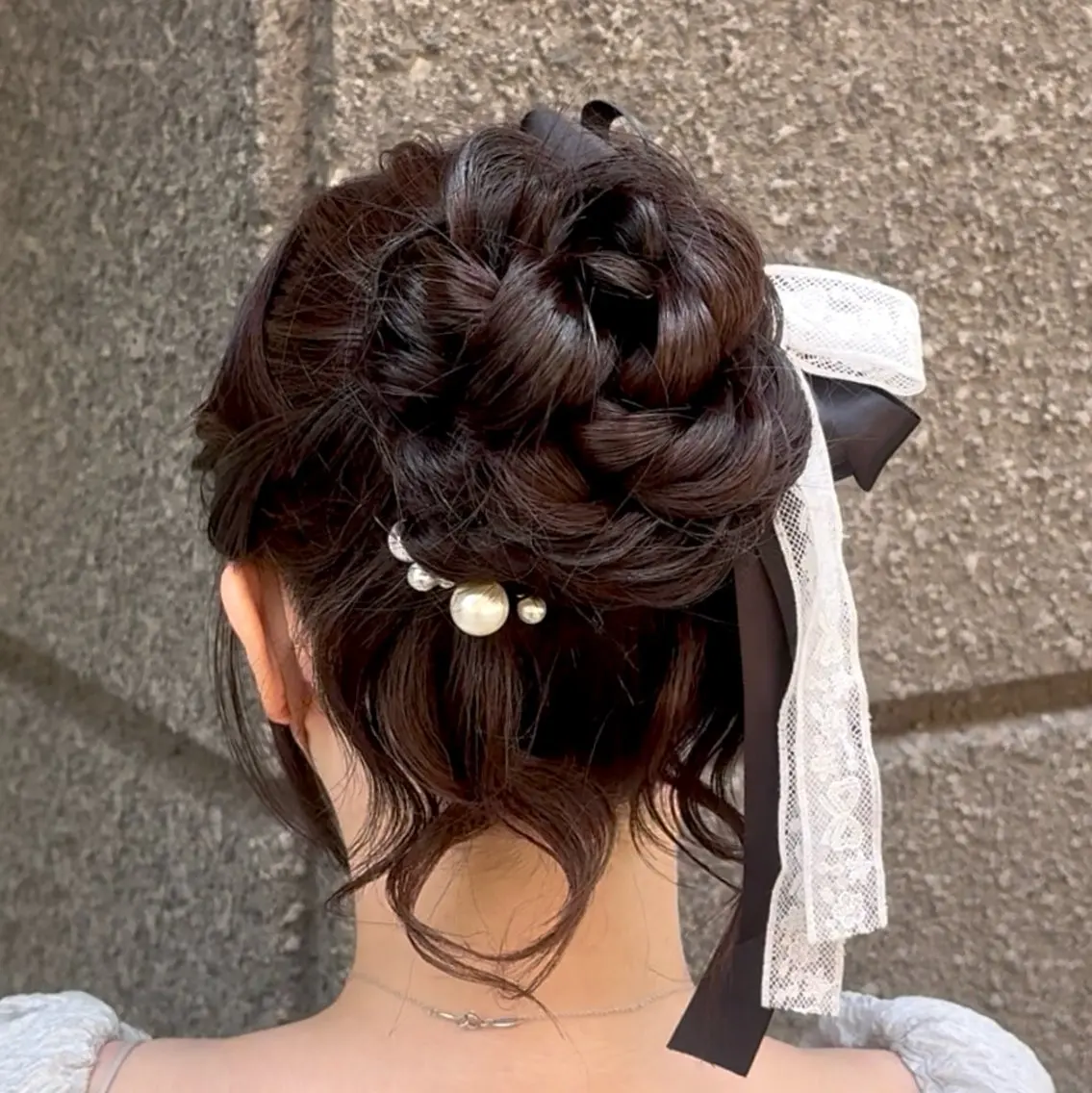 ロング ヘアアレンジ お団子ヘア 結婚式・ブライダル みりゅう /ヘアメイク/美容師のヘアスタイル