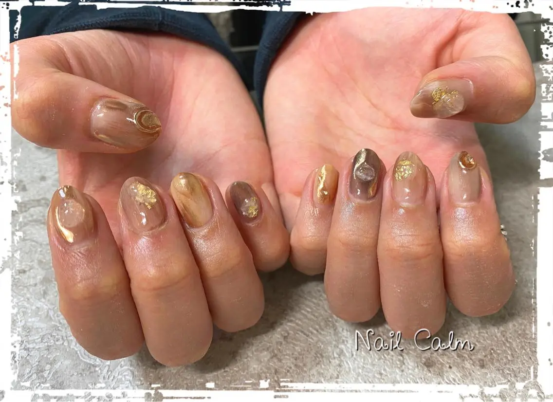 ネイル ニュアンスネイル ハンドネイル プライベートサロン Calmのネイルデザイン