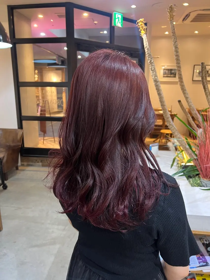 ミディアム カラー ボルドーカラー beleefric 🩵チセのヘアスタイル