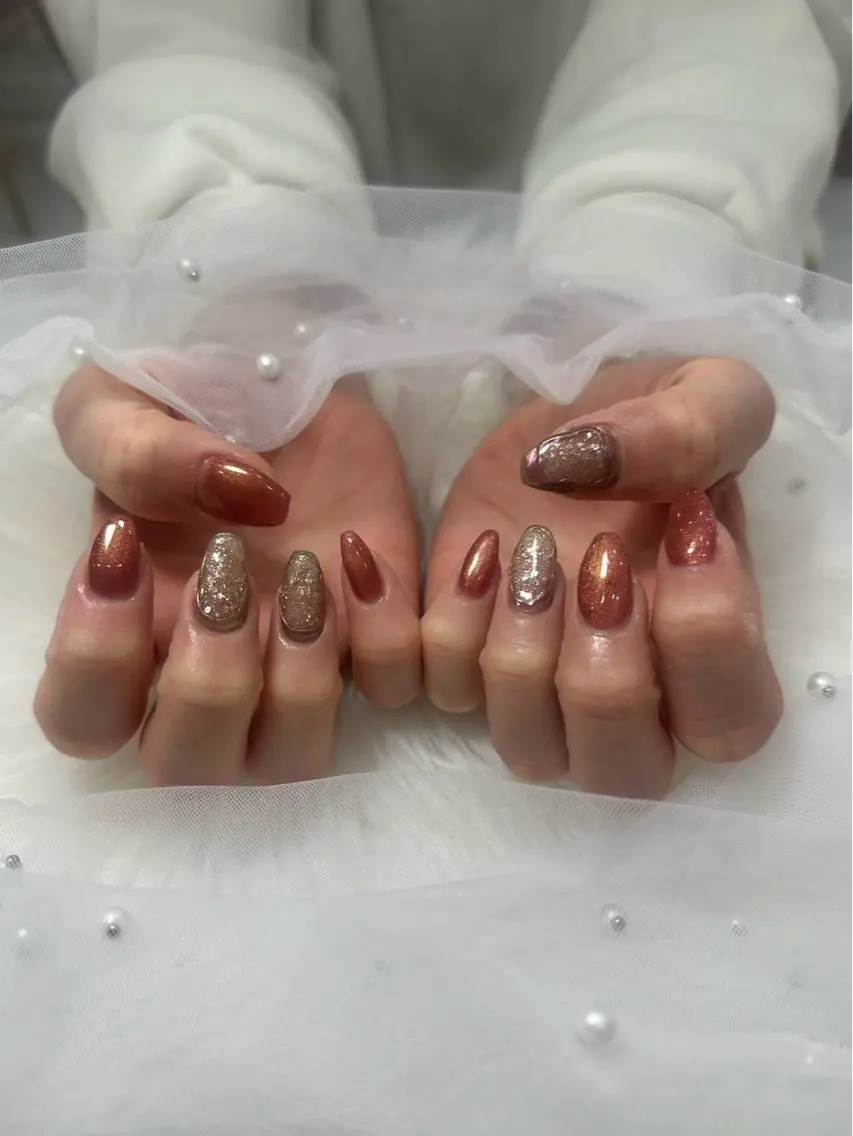 ネイル 長さ出し フットネイル ジェルネイル 韓国ネイル マグネットネイル #Amin nail salonのネイルデザイン