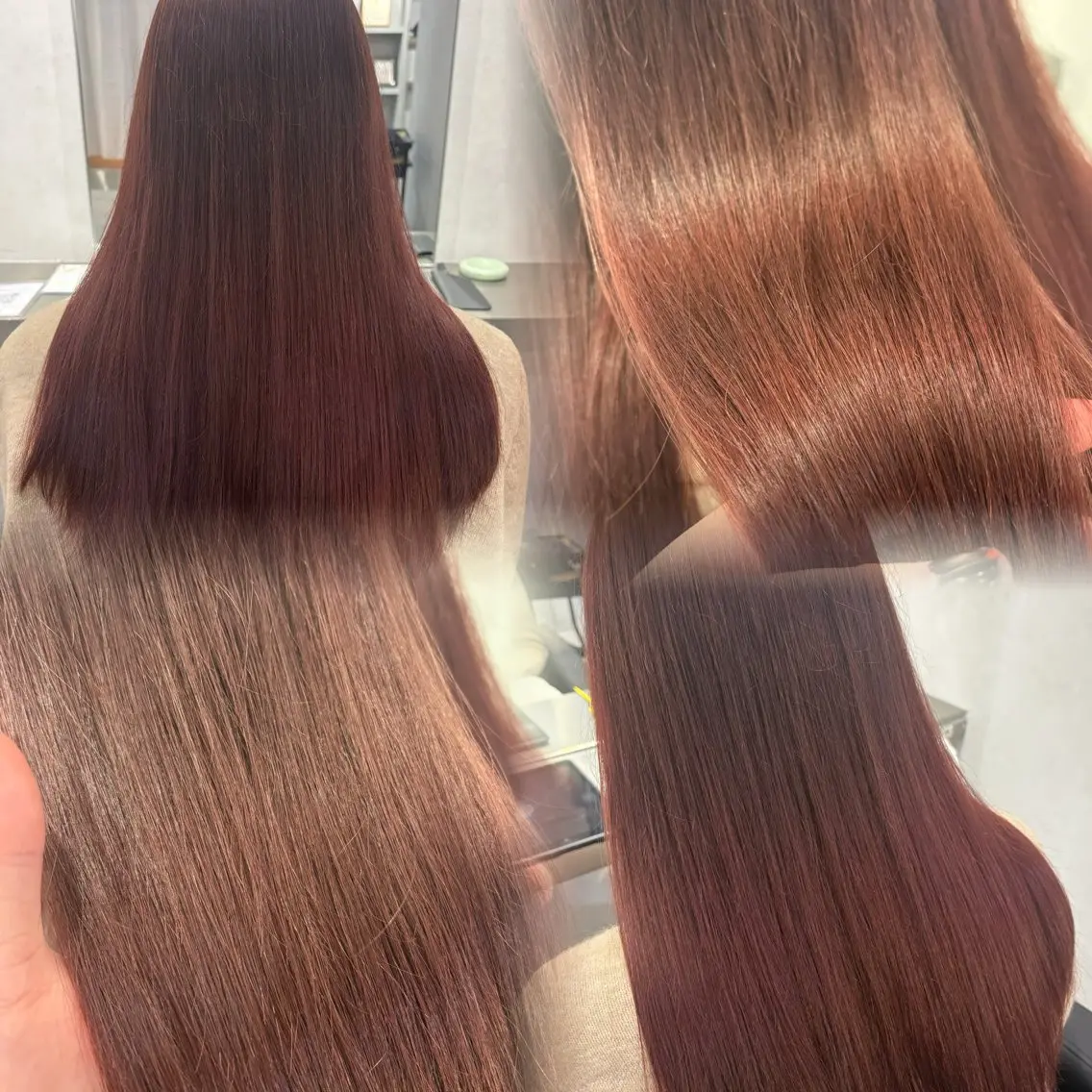 ロング カラー ヘアアレンジ 透明感カラー ダブルカラー レッドカラー 透明感カラー/顔周り カット🌸サクラ🌸のヘアスタイル