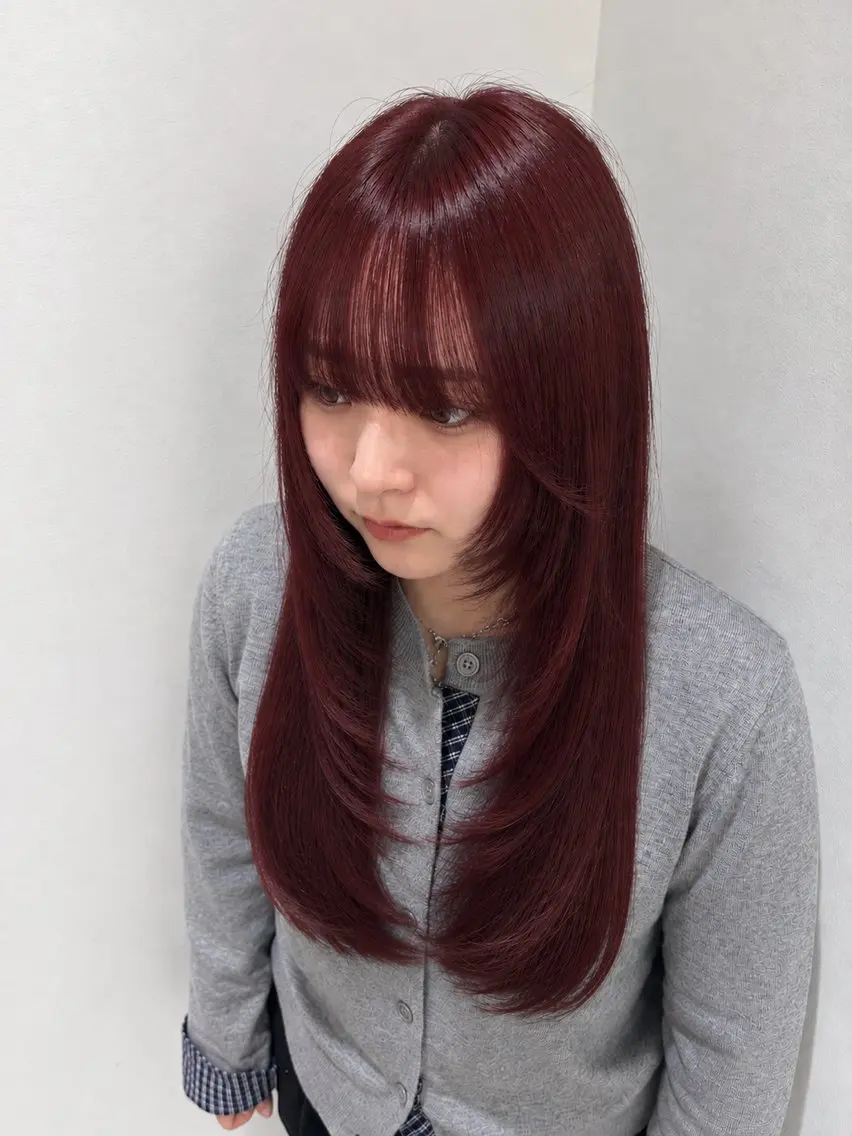 ロング カラー ピンクカラー レイヤーカット カット ヘアカラー ブリーチなし/ 渋谷駅/SOJIROのヘアスタイル