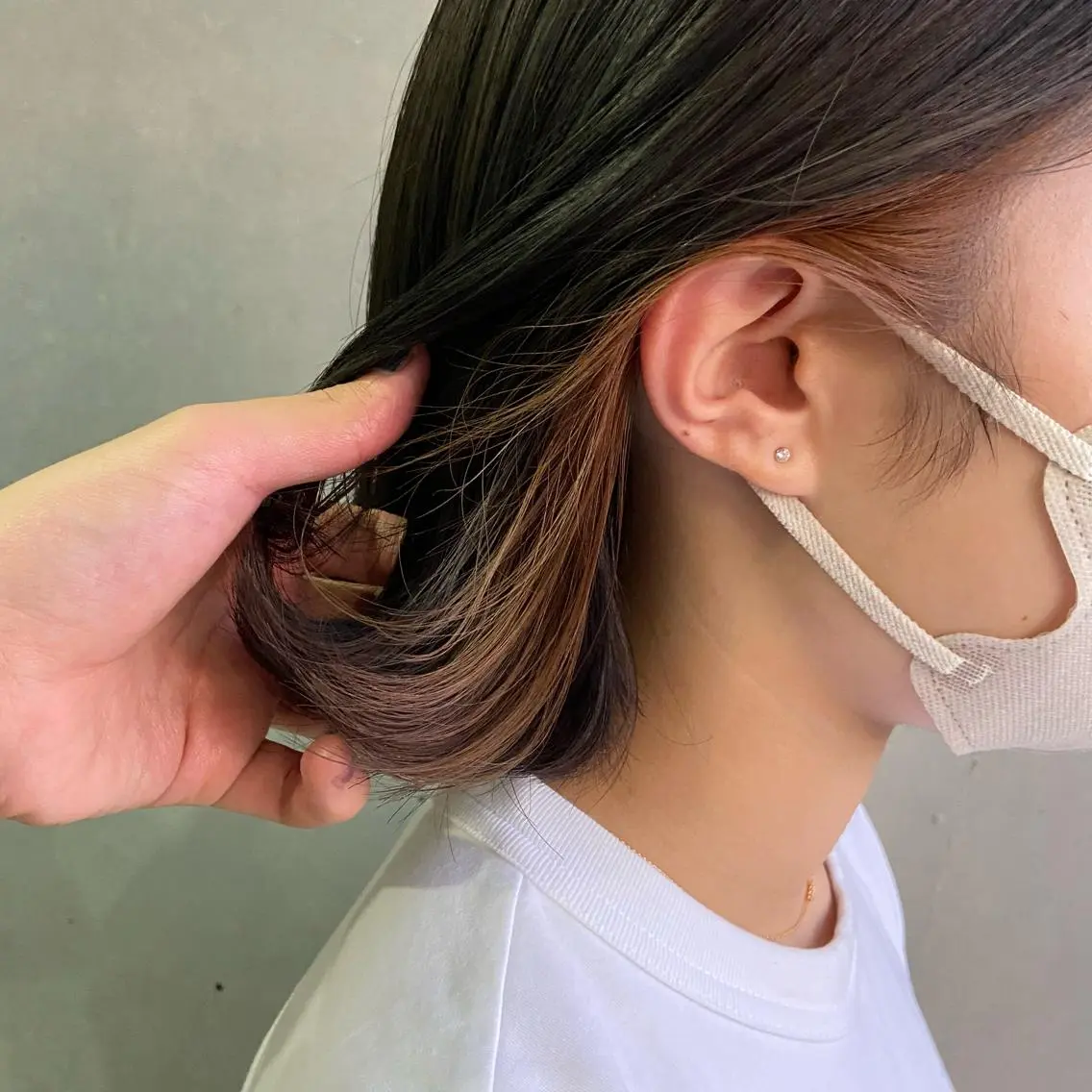 ミディアム カラー ベージュカラー インナーカラー カット ヘアカラー 💜推しインナー カラー/菊池柊真💜のヘアスタイル