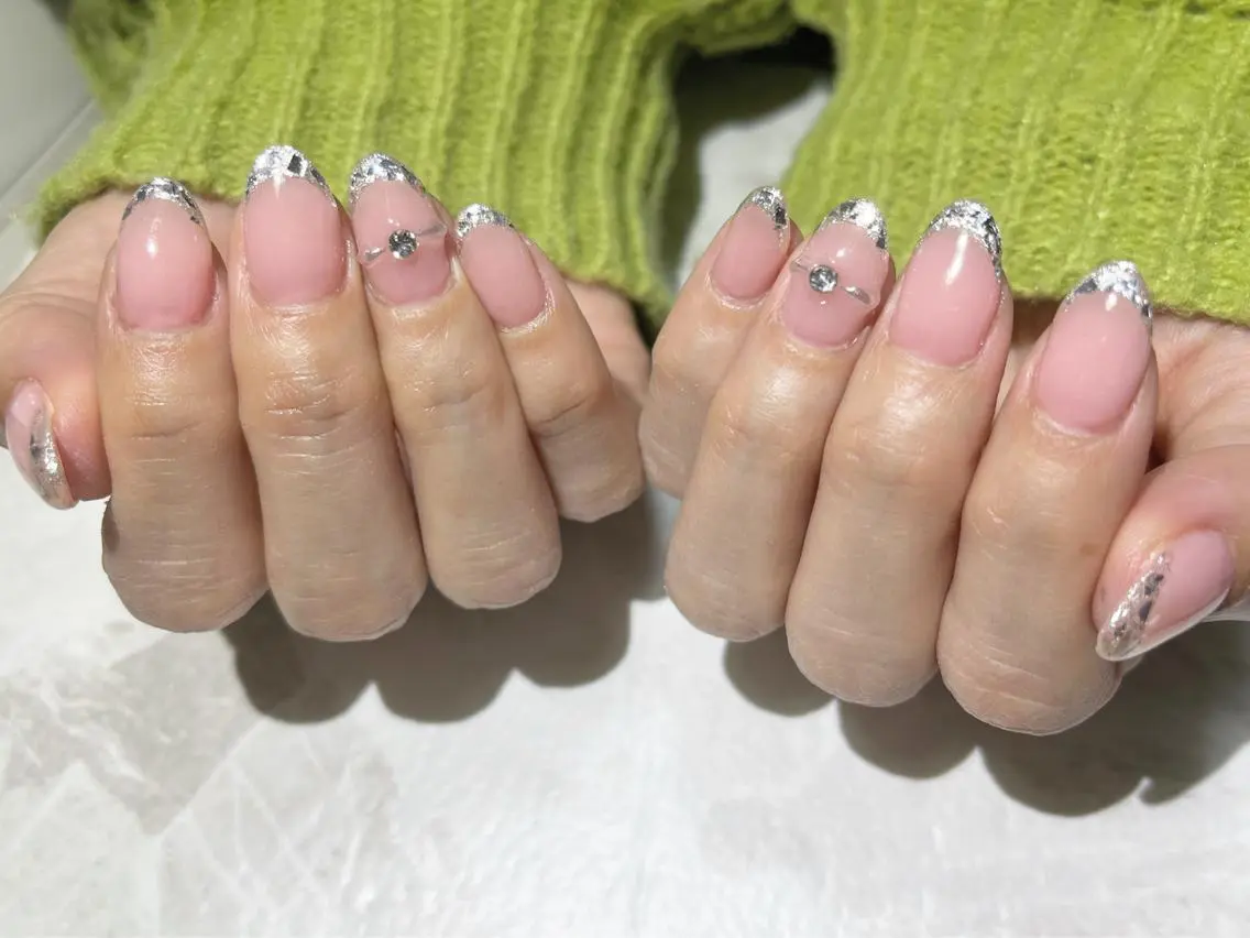 ネイル フットネイル フレンチネイル ガラスフレンチ ニュアンスネイル シンプルネイル nail fufla ♡yamane♡のネイルデザイン