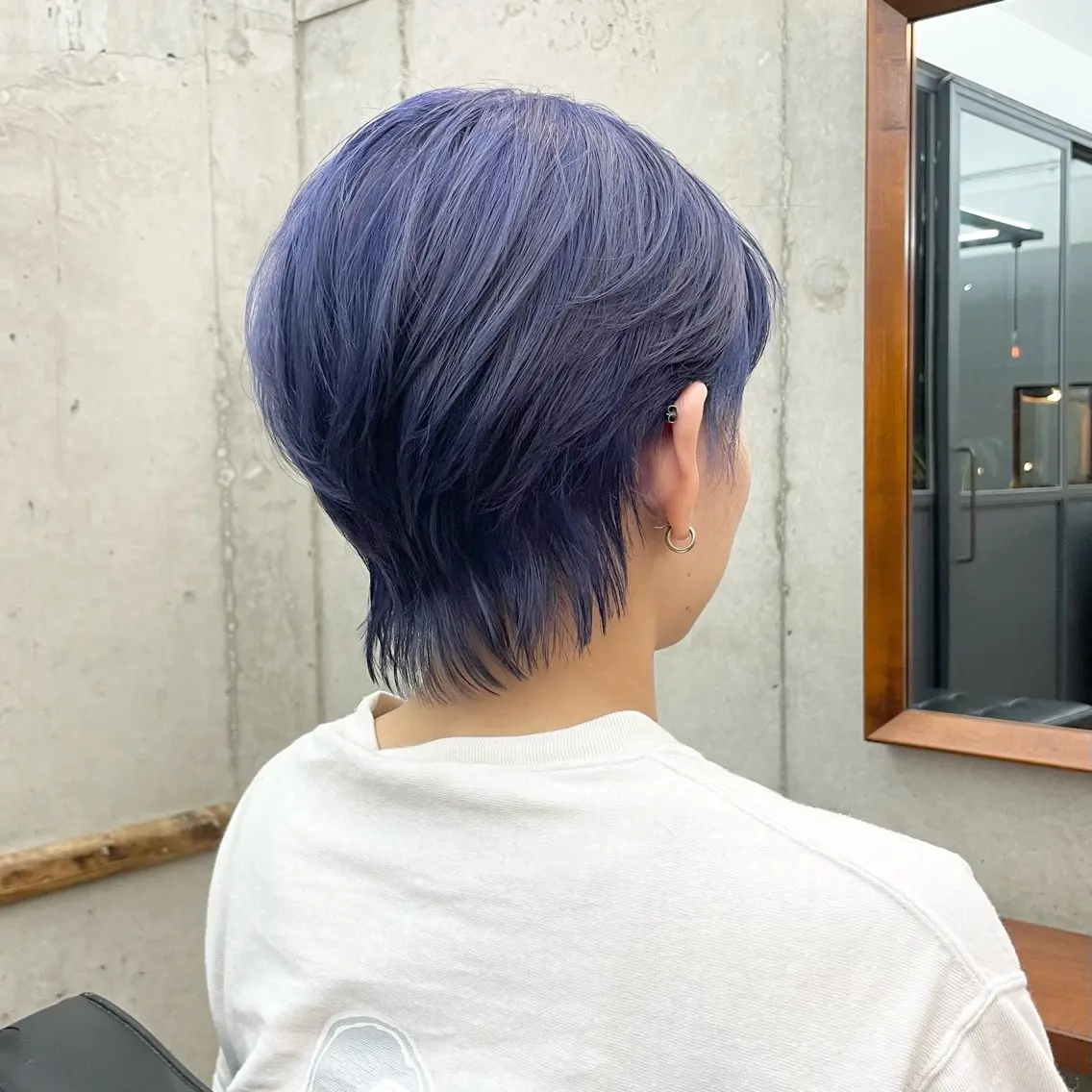 ショート カラー メンズ メンズブリーチ メンズウルフカット ブリーチ ブルーカラー ショートヘア カット ヘアカラー トリートメント ヘアセット ✂︎ウルフ・ショート ✂︎MIKUNIのヘアスタイル