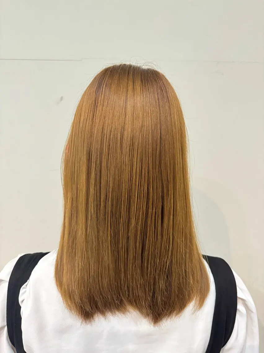 セミロング 縮毛矯正 ブリーチカラー/草薙 MARU🌼のヘアスタイル