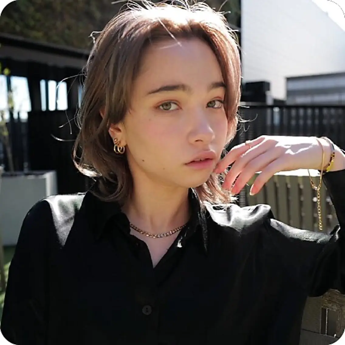 ミディアム カラー カット ヘアカラー トリートメント セシルヘアー神戸元町 MANAMIのヘアスタイル