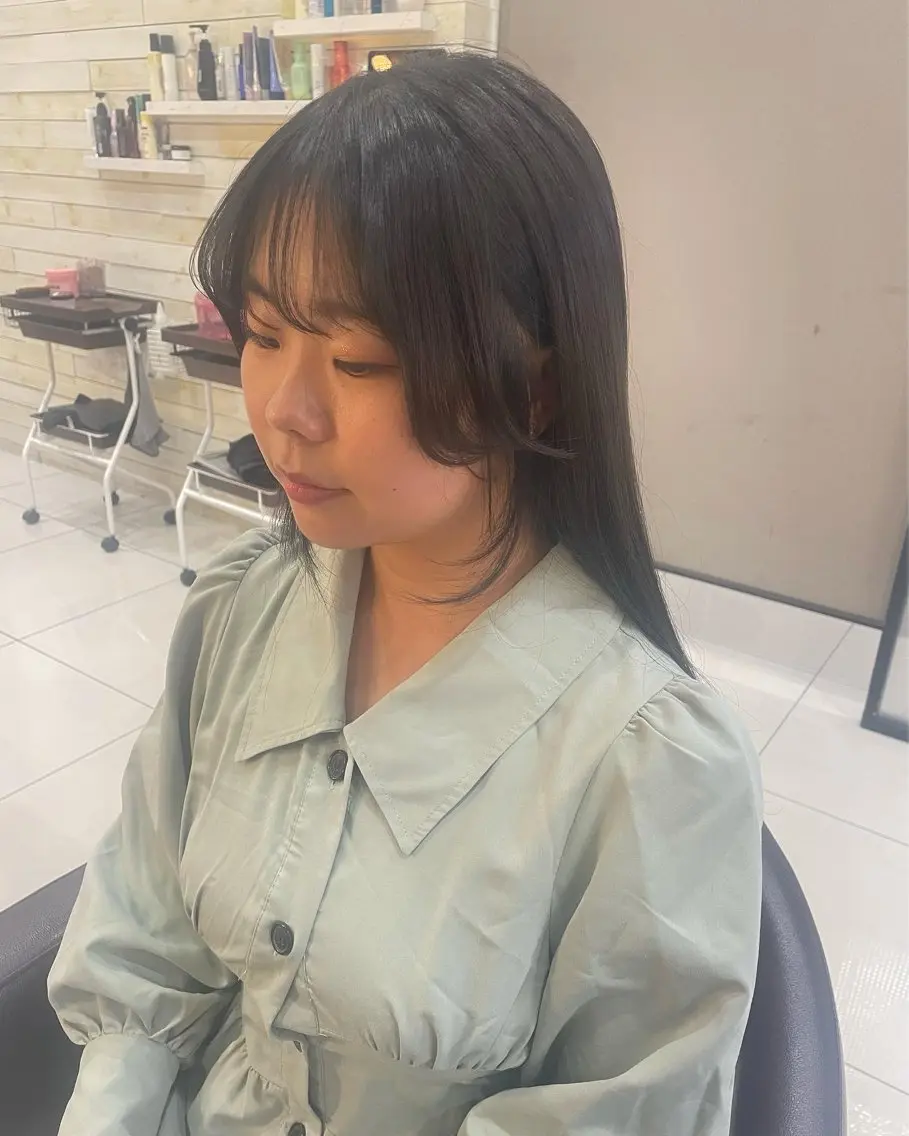 前髪カット+ナチュラルカラー🫧(7700円)の写真