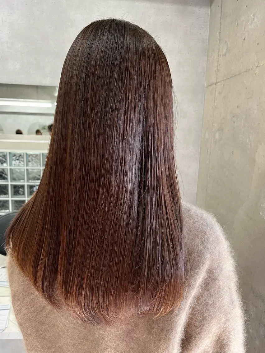 セミロング パーマ ストレートパーマ anon Loemのヘアスタイル