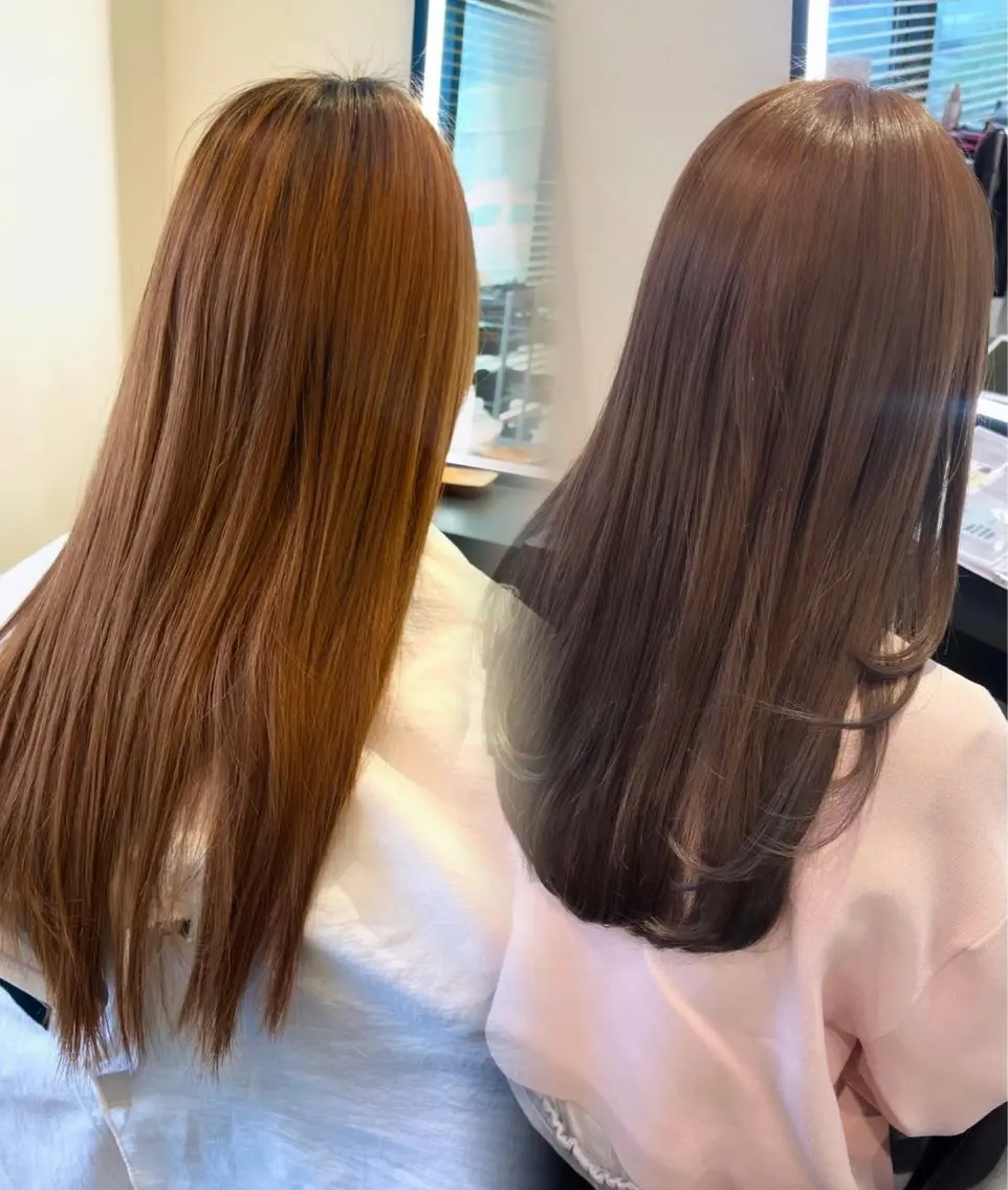 セミロング カット ヘアカラー トリートメント 顔周りレイヤー 髪質改善 / AYUのヘアスタイル