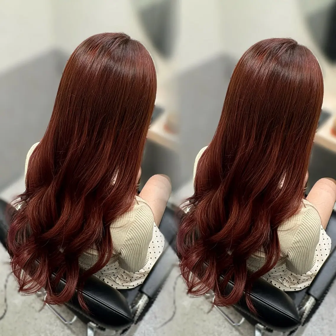 ロング カラー カット ヘアカラー トリートメント 𝜗𝜚cocoro 韓国𝜗𝜚のヘアスタイル