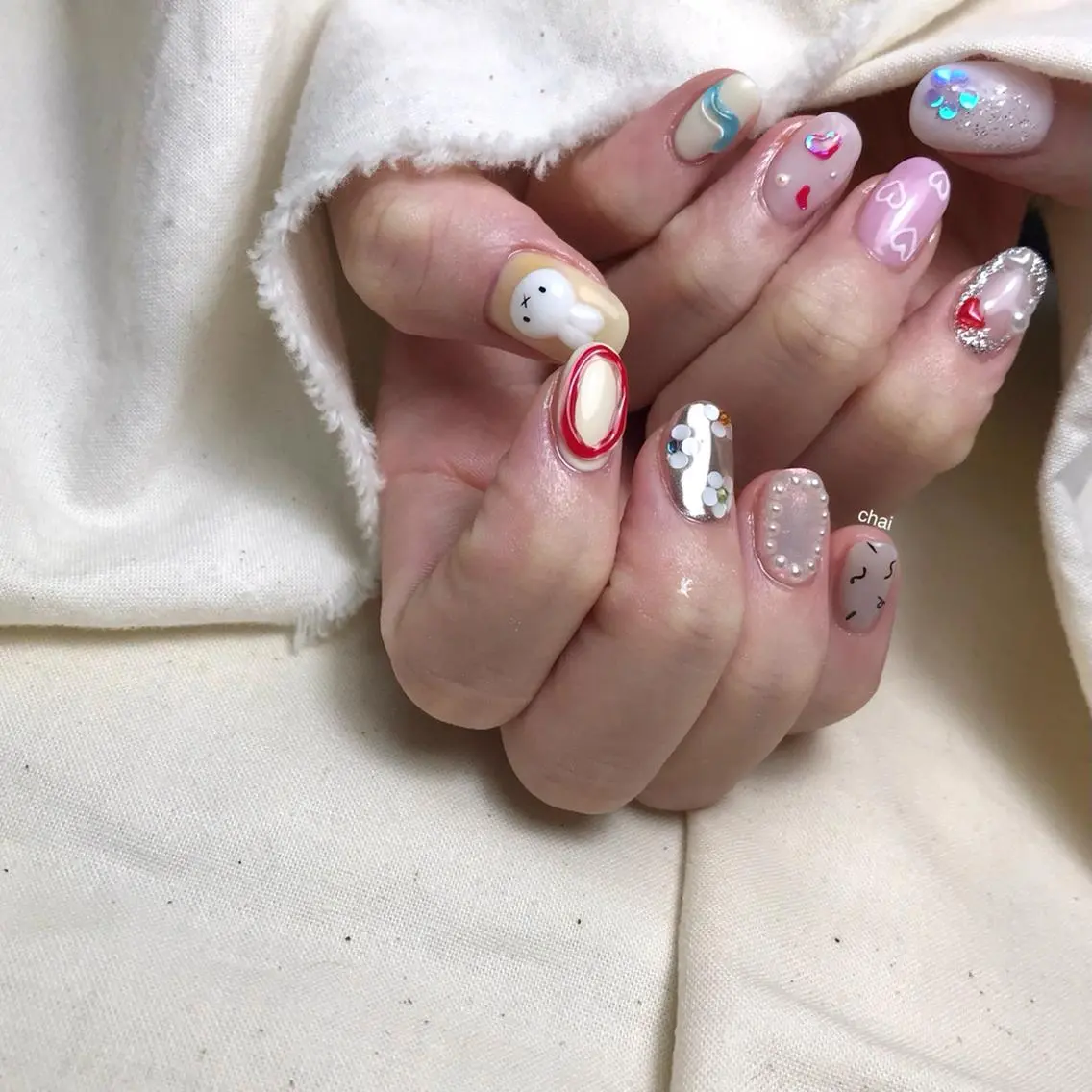 ネイル ハート ニュアンスネイル ハンドネイル chai nail _ai📍鶴橋/桃谷のネイルデザイン
