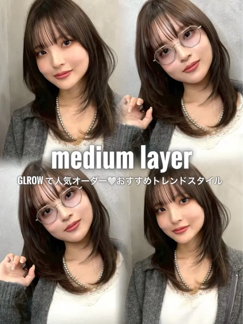 ミディアム カット ヘアカラー 縮毛矯正/トレンド レイヤー/minaのヘアスタイル