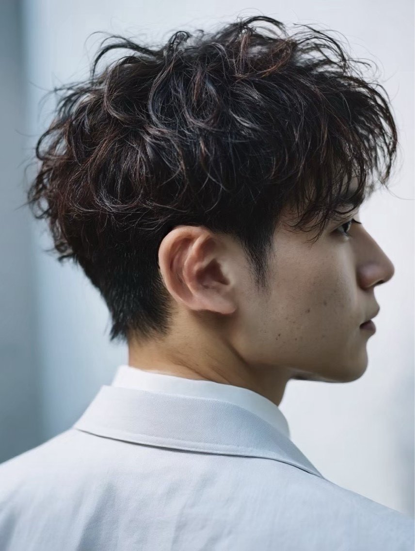 パーマ メンズ 森尾 鷹矢のヘアスタイル