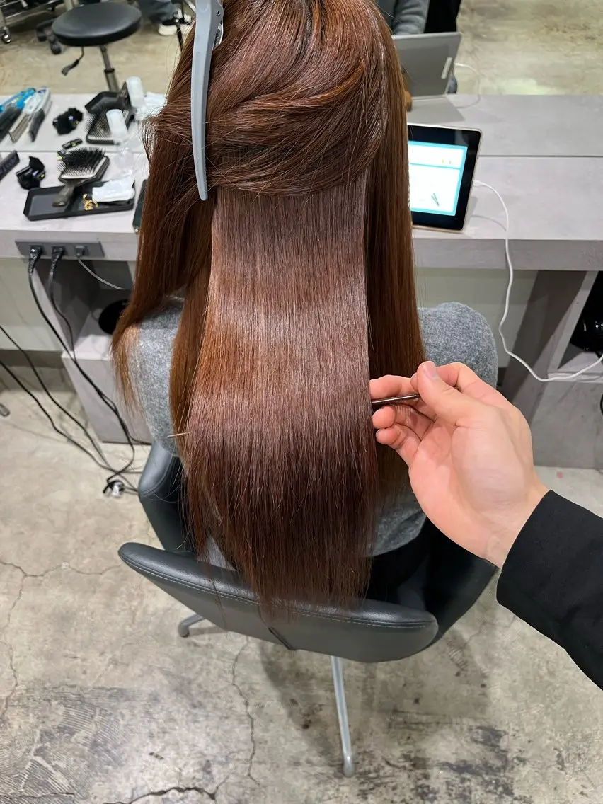 セミロング パーマ 縮毛矯正 縮毛矯正 特化生田のヘアスタイル