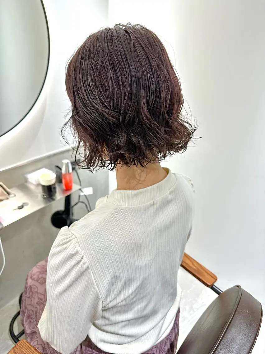 ショート カラー パーマ 髪質改善 縮毛矯正/ レイヤー/銀座/本木のヘアスタイル