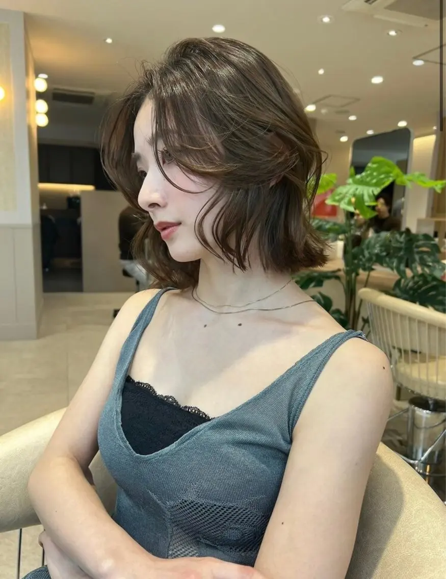 ミディアム カット ヘアカラー トリートメント 【レイヤー特化】 KASAHARAのヘアスタイル