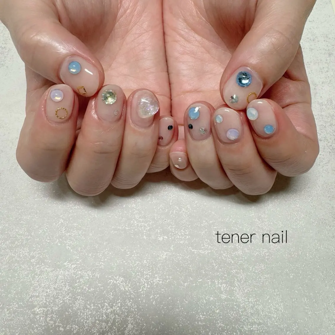 ネイル キラキラネイル ワンカラーネイル ストーンネイル ハンドネイル テネルネイル tener nailのネイルデザイン
