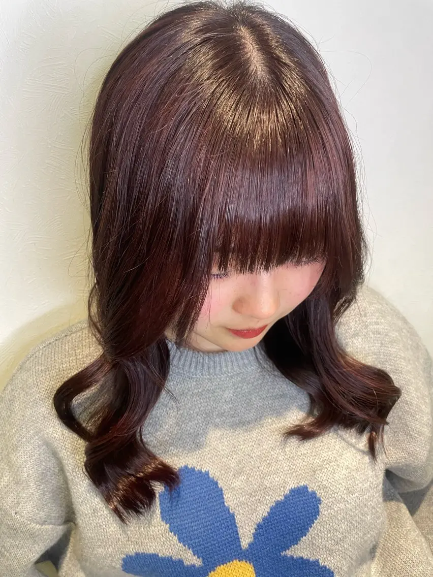 セミロング カラー 原口 れいなのヘアスタイル