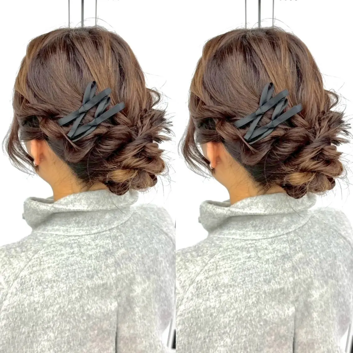 セミロング ヘアアレンジ ヘアセット ヘアメ🎀ハイトーン 🩵エクステ🪄しほのヘアスタイル