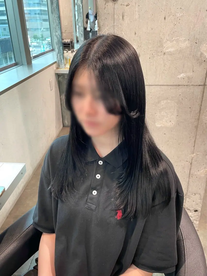 ロング カラー レイヤーカット トリートメント 表参道♡暗髪♡ 艶カラー♡アユミのヘアスタイル