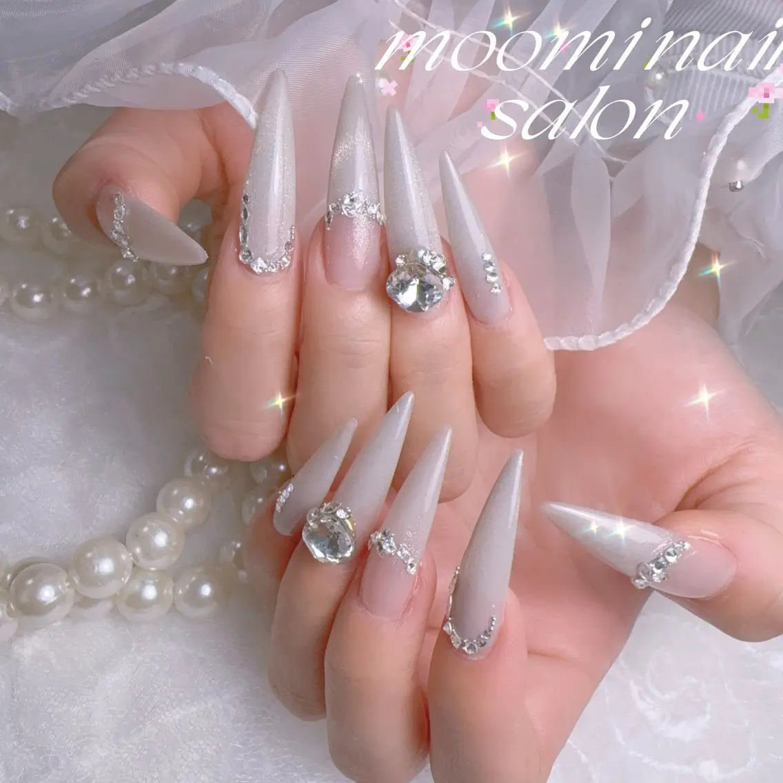 ネイル チークネイル フレンチネイル ジェルネイル グラデーション ハート ハンドネイル moomi nail スカルプ専門のネイルデザイン