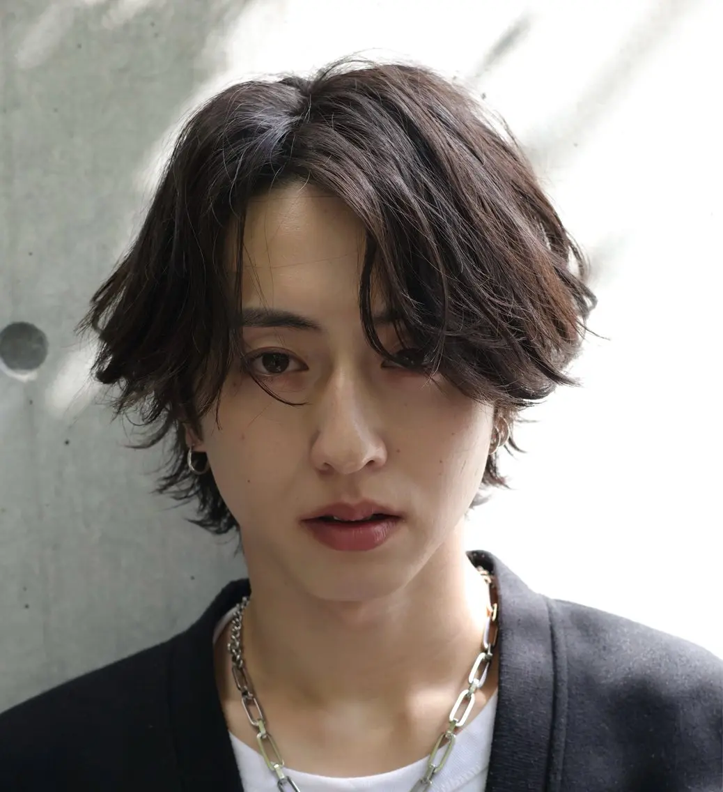 ロング パーマ メンズ センターパート メンズパーマ 学生(メンズ向け) 学生 似合わせカット カット パーマ トリートメント 🧃Kawakami kotomi🧃のヘアスタイル