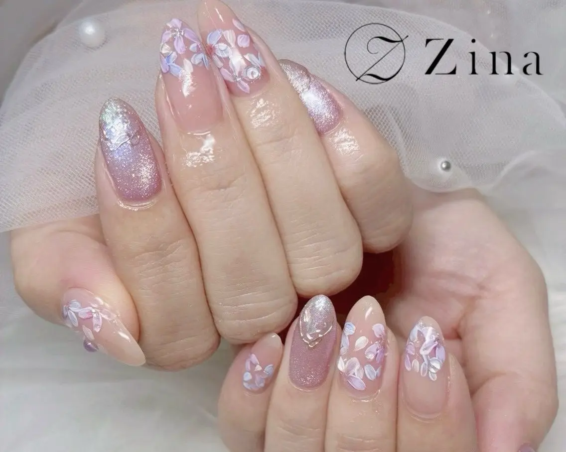 セミロング ハンドネイル 自爪育成/zina/ KIMIのネイルデザイン