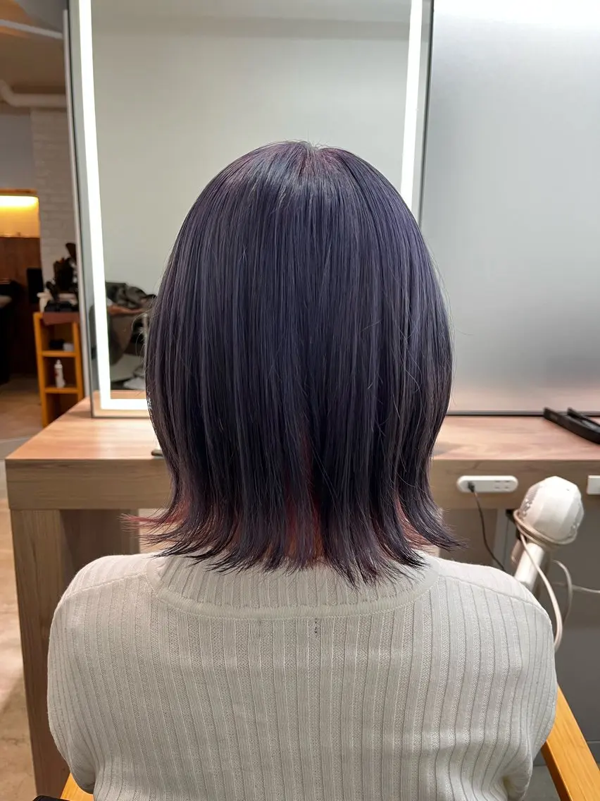 ミディアム カラー レイヤー🩵透明感 ೀユイ🌙のヘアスタイル
