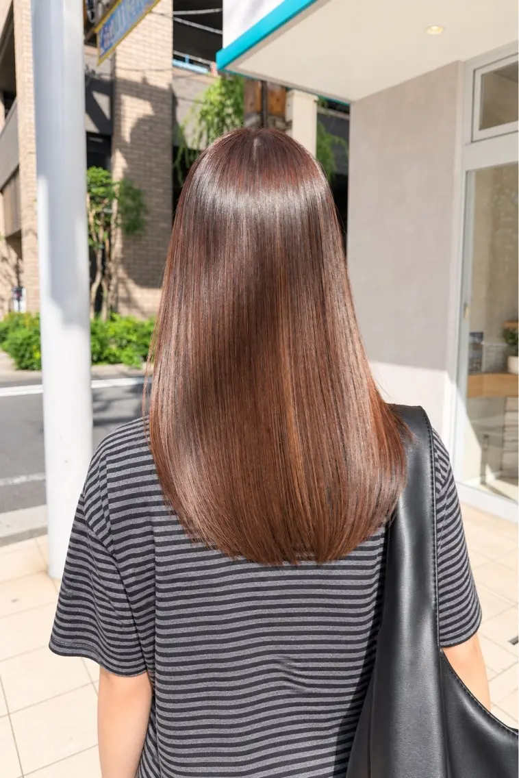 ロング カラー パーマ 縮毛矯正 トリートメント 髪質改善/縮毛矯正 /レイヤーカット岡部のヘアスタイル
