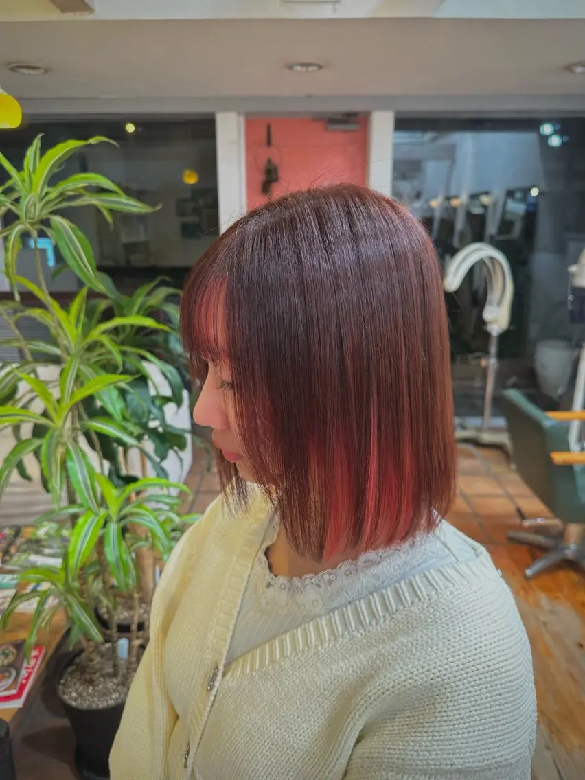ミディアム カラー カット ヘアカラー トリートメント KAKERU/ボブ/ ショート/パーマ🌱のヘアスタイル