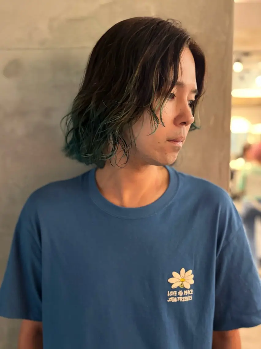 ミディアム カラー メンズ ヘアカラー トリートメント 優作 〜圧倒的信頼〜のヘアスタイル