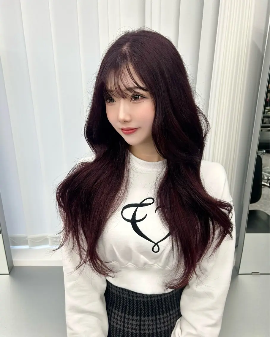 ロング カラー ダブルカラー nanaka 🤍韓国ワンホンヘアのヘアスタイル