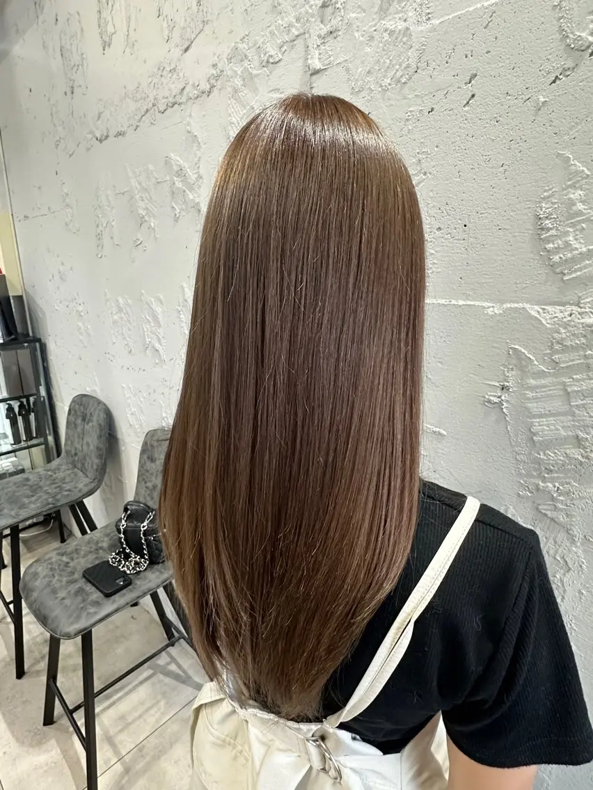 セミロング カラー ベージュカラー 透明感カラー グレージュ ヘアカラー 🪡プルエクステ🪡 カラエク評価◎ユウゴのヘアスタイル