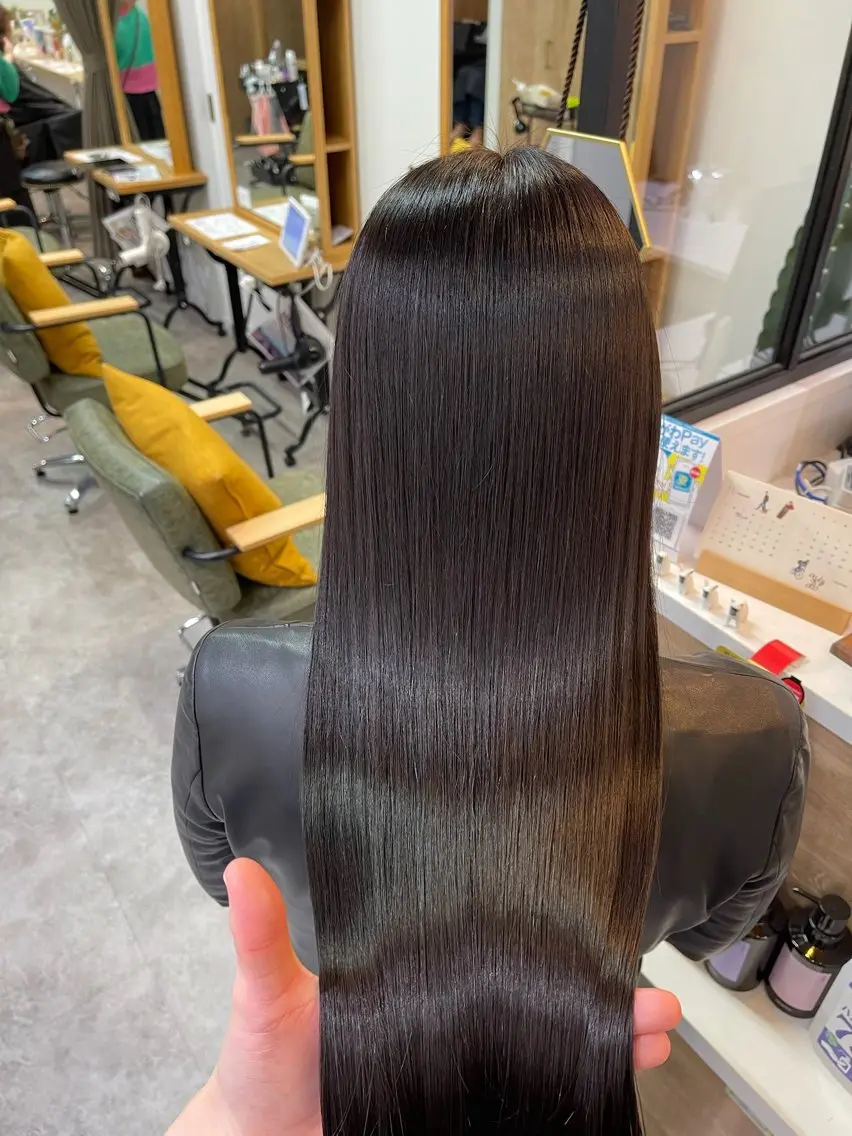 ロング カラー ヘアカラー トリートメント ♡iku♡カラー 顔周りカットのヘアスタイル