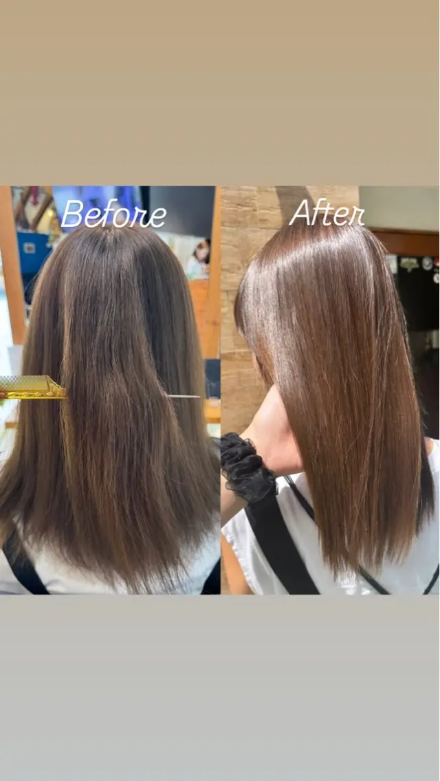 ロング 髪質改善 トリートメント 縮毛矯正 トリートメント Kaori🌈透明感 カラー / 髪質改善のヘアスタイル