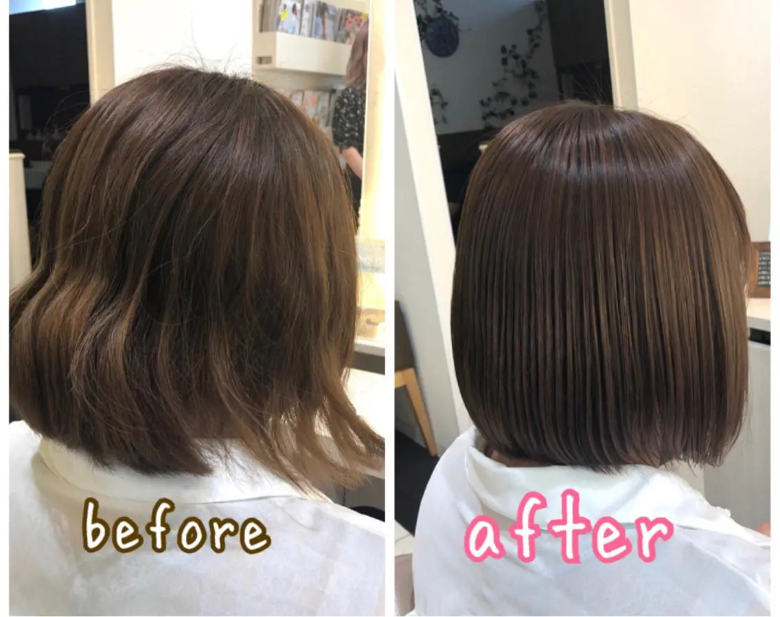 ショート パーマ くせ毛 縮毛矯正 安井　昴 💫ブリーチ縮毛矯正のヘアスタイル