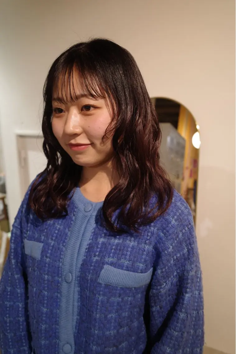 セミロング カラー カット ヘアカラー 安藤 結花のヘアスタイル