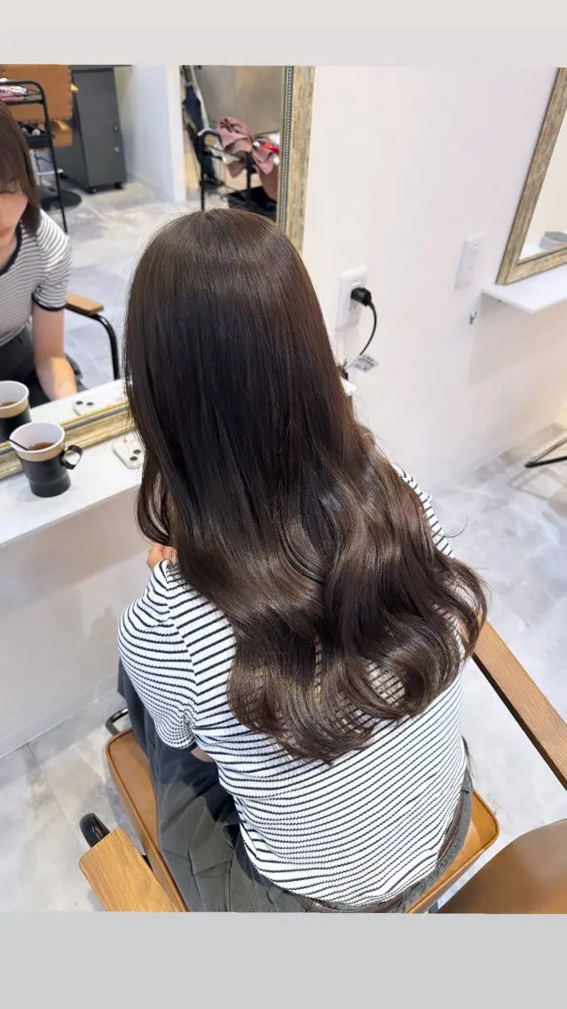 ロング カラー カット ヘアカラー トリートメント 赤み無し柔らかカラー 【梅田】madokaのヘアスタイル